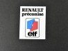Sticker " Renault Préconise Elf " pour Compartiment Moteur