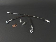 Flexibles de Frein Avants Type Aviation Gainés Noir 5 Gt Turbo pour Etrier Brembo 406 (x2)