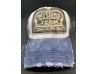 Casquette Vintage Visière Bleue, Patch Marron