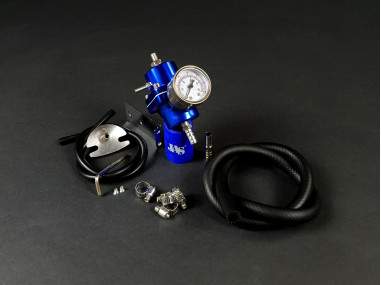 Régulateur de Pression d'Essence Réglable Bleu avec Manomètre pour Motorisations Injection