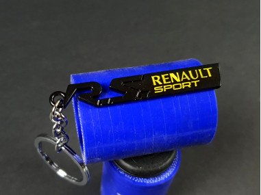 Porte-Clefs Renault Sport Métal Noir Lettrage Jaune