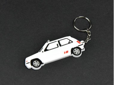 Porte-Clefs Souple 5 Gt Turbo phase 2 blanc