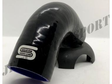 Coude 90° Réducteur Silicone Renforcé Noir Silicon Hoses 54 - 51 mm