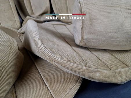 Housses de Sièges R5 Alpine Turbo Beige Côtelé sans Passepoil (set complet)
