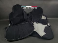 Housses de Sièges R5 Alpine Turbo Noir Côtelé avec Passepoil (set complet)