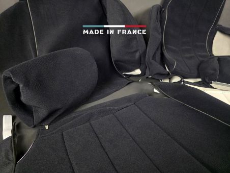 Housses de Sièges R5 Alpine Turbo Noir Côtelé avec Passepoil (set complet) Housses de Sièges R5 Alpine Turbo Noir Côtelé avec Passepoil (set complet)