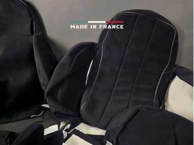 Housses de Sièges R5 Alpine Turbo Noir Côtelé avec Passepoil (set complet) Housses de Sièges R5 Alpine Turbo Noir Côtelé avec Passepoil (set complet)