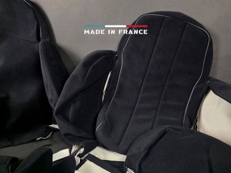 Housses de Sièges R5 Alpine Turbo Noir Côtelé avec Passepoil (set complet) Housses de Sièges R5 Alpine Turbo Noir Côtelé avec Passepoil (set complet)