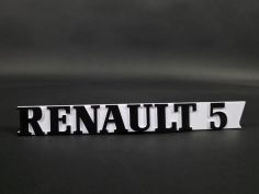 Monogramme de Hayon "Renault 5" Fond Blanc 5 Gt Turbo