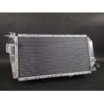 Radiateur eau tout aluminium soude TIG avec bandeaux de fixation ajoures Renault 5 Alpine Turbo JAS Engineering