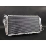 Radiateur eau tout aluminium soude TIG avec bandeaux de fixation ajoures Renault 5 Alpine Turbo JAS Engineering